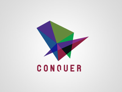 Conquer graphic design identity logo