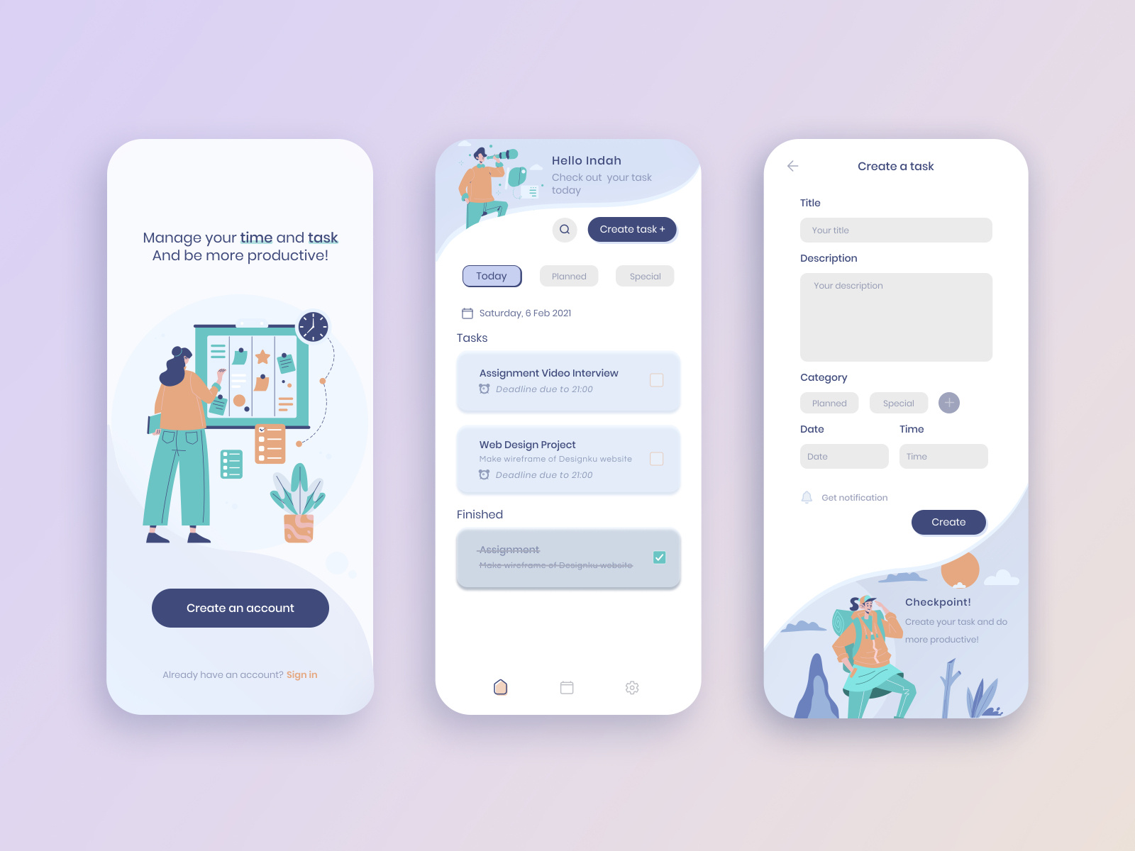 Task Management app by Indah Septiani on Dribbble