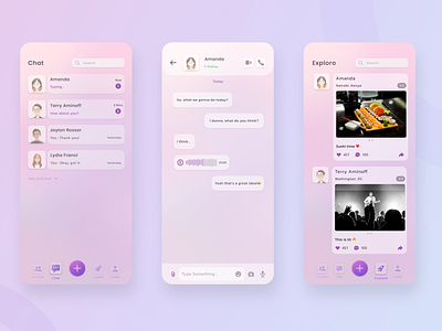 80s Chat App-Light Mode app design ui