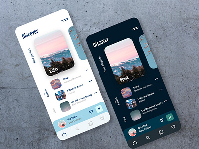 Light and Dark Mode Music App with Pastel Colors design figma mobile music music app pastel ui ux