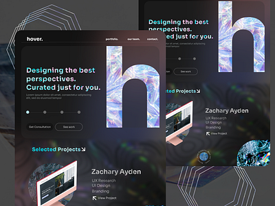 Design Agency Portfolio abstract branding design figma foil glow gradient holo holographic iridescent neon ui ux web website design