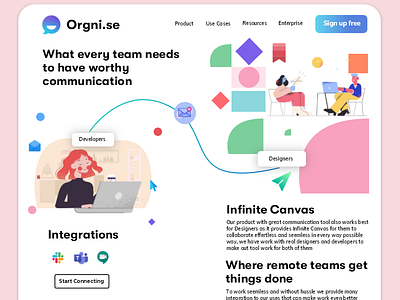 Orgni.se ( Communication app ) branding design flat graphic design logo ui ui ux website webdesign ux web website