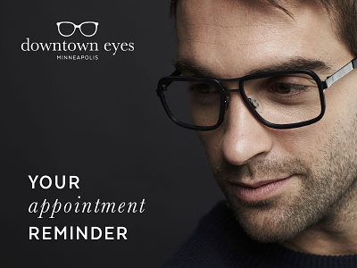Appointment Reminder - Downtown Eyes Postcard branding eyewear optical postcard print