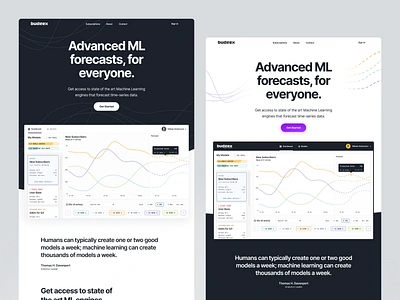 ML Forecasting SaaS Landing Page clean design flat forecasting graph kalman landing learning light machine magyari ml page prediction web