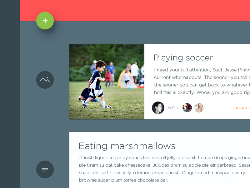 Android Timeline Layout Android app timeline (WIP) by Kálmán Magyari on Dribbble