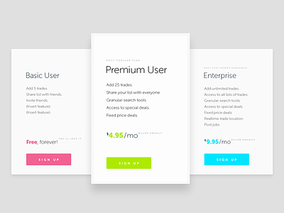 Pricing table v1