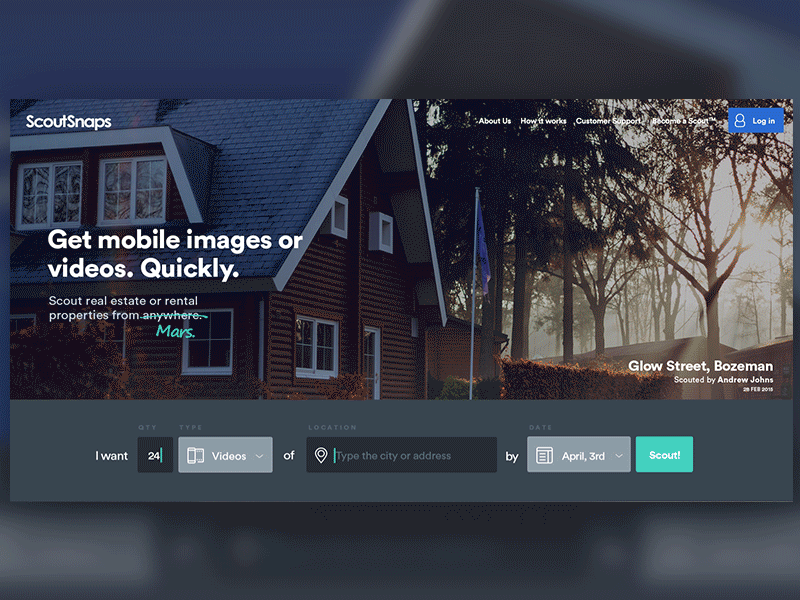 ScoutSnaps Landing Page animation brasov gif kalman landing magyari page ui ux