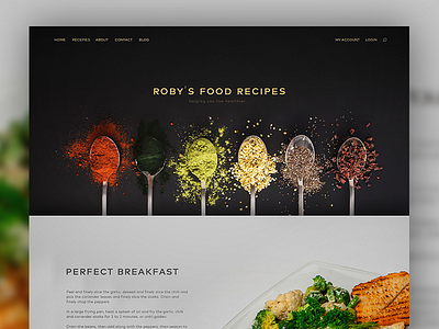 Roby's Food Recipes clean colorful flat food kalman landing magyari page recipes robert