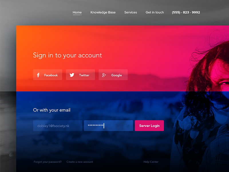 Sign In Free PSD login clean box input magyari kalman colorful in sign psd free