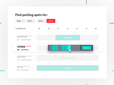 Find and book parking book clean find kalman magyari light parking search select timeline ui