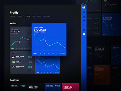 Profile Overview & Graphs analytics dark graphs kalman magyari overview page profile stats ui ux