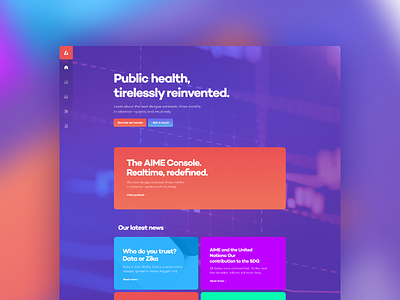 AIME Homepage blue colorful data design figma home kalman landing magyari page public health