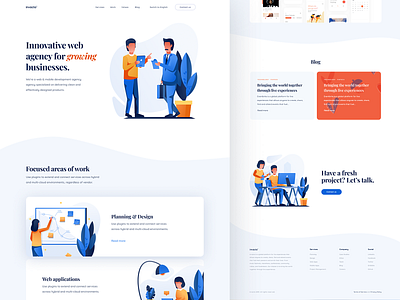 Homepage clean illustration kalman landing page light magyari web design agency web site