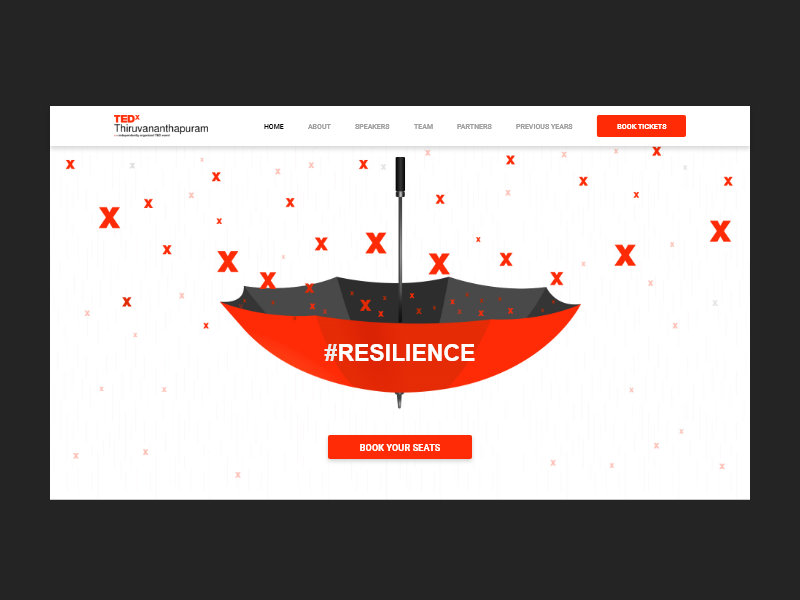 TEDx Thiruvananthapuram Website abstract tedx thiruvananthapuram ted tedx hero image user inteface visual identity resilience abstract design branding web design