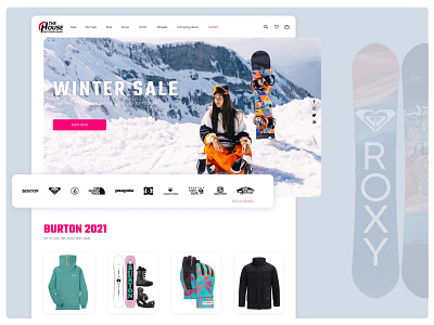 "The House" ecommers website redesign design ecommerce extreme redesign snowboarding ui ux website concept