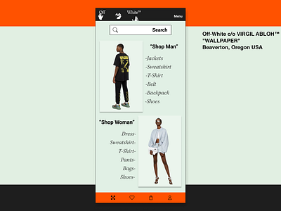"Off-white" app interface