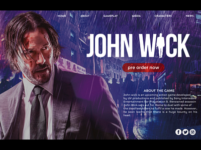 JOHN WICK - THE GAME design gaming website johnwick ui website