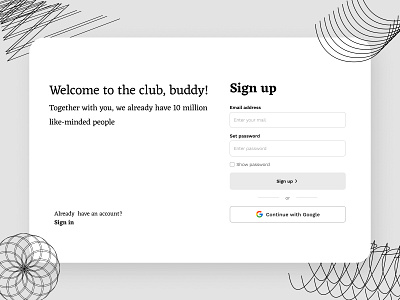 Sign up page dailyui design figma figmadesign interface sign in sign up ui ux uxui