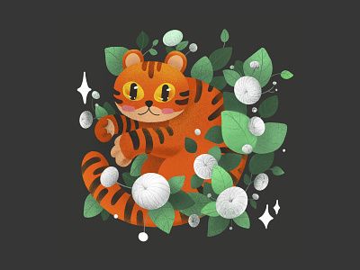 Tiger flat illustration texture tiger