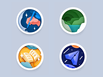 Icons blog illustration website writers