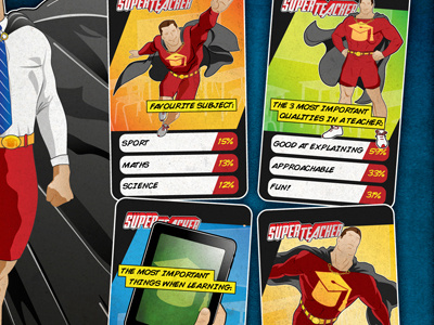 Superteacher Update cards hero illustration infographic super top trump