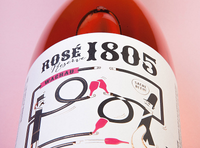 Rosé 1805 branding design foil foil stamping graphic design illustrated illustration packaging packagingdesign tgs thegraphicsociety type typography wine wine label wine label design