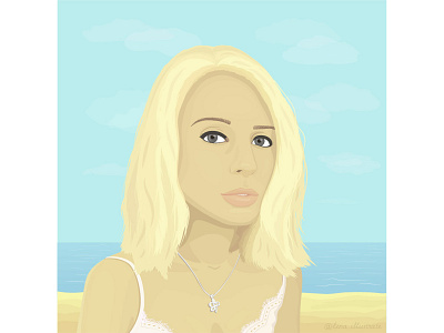 Portrait adobe illustrator girl illustraion portrait sea vector vector illustration