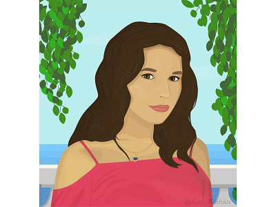 Girl and the sea adobe illustrator girl illustraion portrait sea vector vector illustration