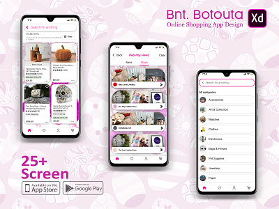 Bnt. Botouta App Design android app app design app store online shopping ui ui design uiux user interface design