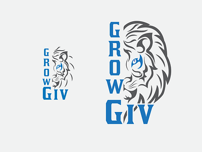 Grow Giv animal art art creative design lion king lion logo logo vector illustration