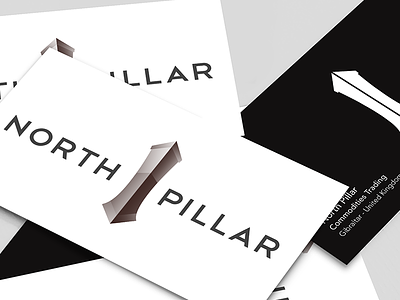 North Pillar logo mockup black business card gradient grey logo mockup north pillar telegrafico white