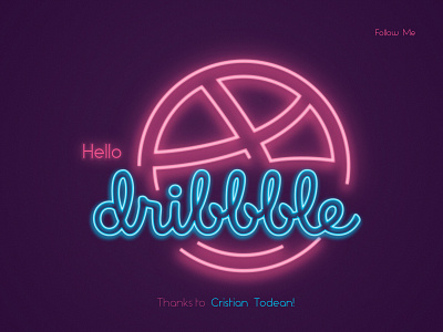 Hello Dribbble! bright icon illustration minimal text