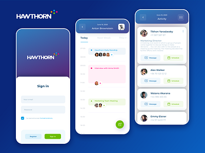 Hawthorn Mobile Application app application ui application ux ui calendar calendar app calendar design calendar ui design logo meetings minimal mobile app mobile app design mobile design mobile ui ui ui design uidesign uiux ux