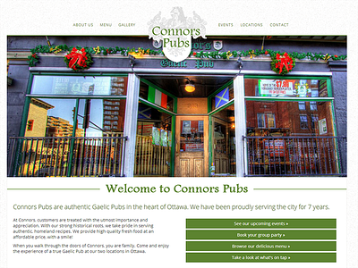 Connors Pubs scrollspy web design