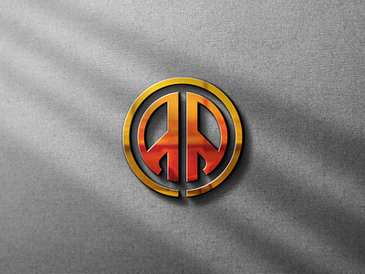 A . Peace sign logo - Premade brand branding icon illustration logo typogaphy