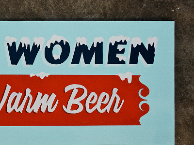 Warm Beer avenir hand painted icycaps sign painting signalist