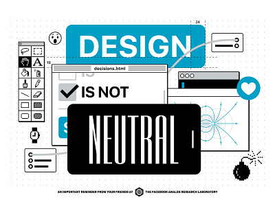 Design Is Not Neutral black blue gray illustration pixel art posters ui white