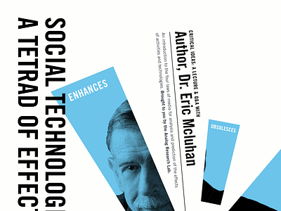 A Tetrad of Effects black blue events mcluhan posters technology white