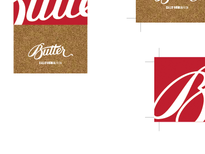 Board butterlabel cardboard concepts lettering mockups red white