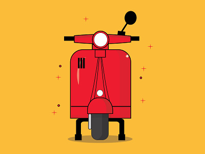 Flat vespa scooter creative design flat design flatdesign illustration vector