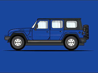 jeep wrangler art car creative design flat design flatdesign illustration vector vectorart