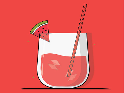 watermelon cocktail artist cocktail creative design flat design flatdesign illustration vector vector art vectorart watermelon