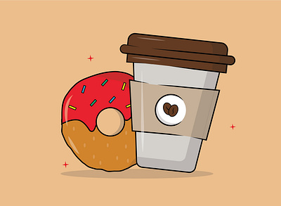 coffee donut coffee creative design donut flat design flatdesign illustration vector vectorart