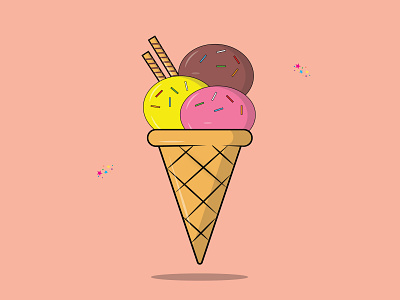 ice cream creative design flat design flatdesign ice cream cone icon illustration vector vectorart
