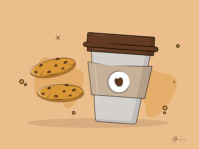 coffee and cookies illustration art artist coffee concept cookies creative design flatdesign illustration vector vector art vectorart