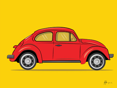 Volkswagen Beetle creative design flat design flatdesign illustration
