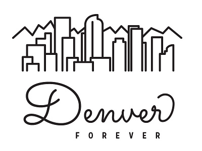 Denver Forever colorado denver design graphic illustration lettering line drawing skyline