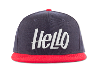 Hello Hat ball cap baseball cap design embroidered embroidery hat hello lettering type typography