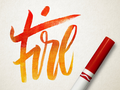Day 102 - 365 Days Of Lettering - Fire 365 project crayola fire hand lettered lettering marker type