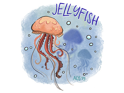 J is for Jellyfish alphabet animals design doodle drawing hand drawn illustrated alphabet illustration illustrator jellyfish sealife